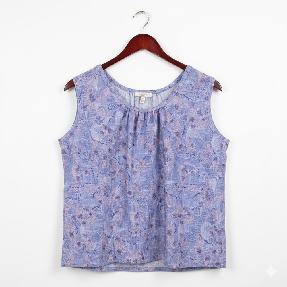 Vintage NWOT Floral Sleeveless Top - Purple and Pink